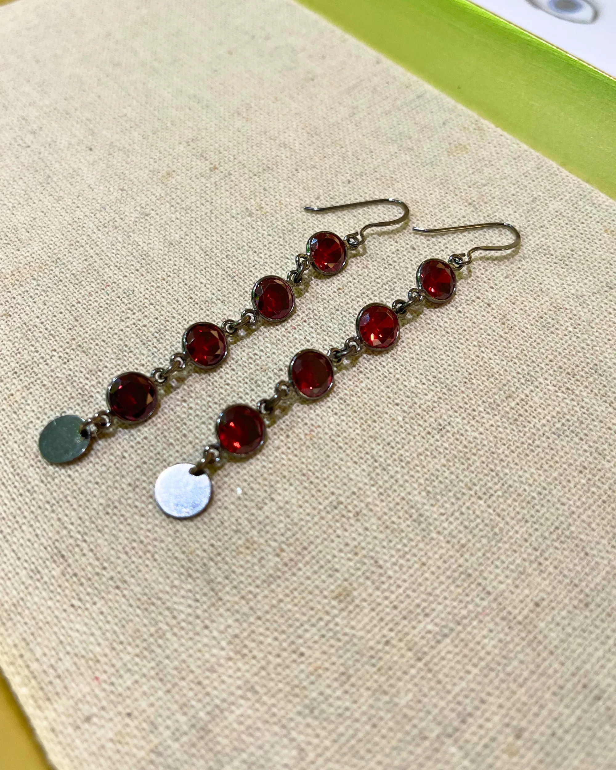 Dangling Crystal Earrings | Ruby