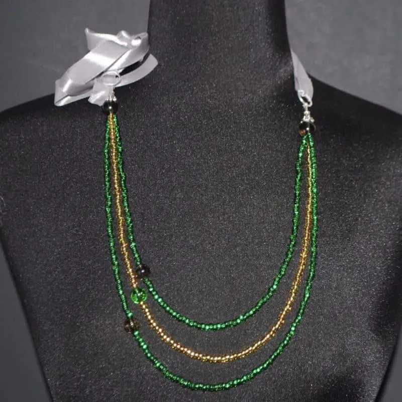Emerald and Gold Boho Necklace