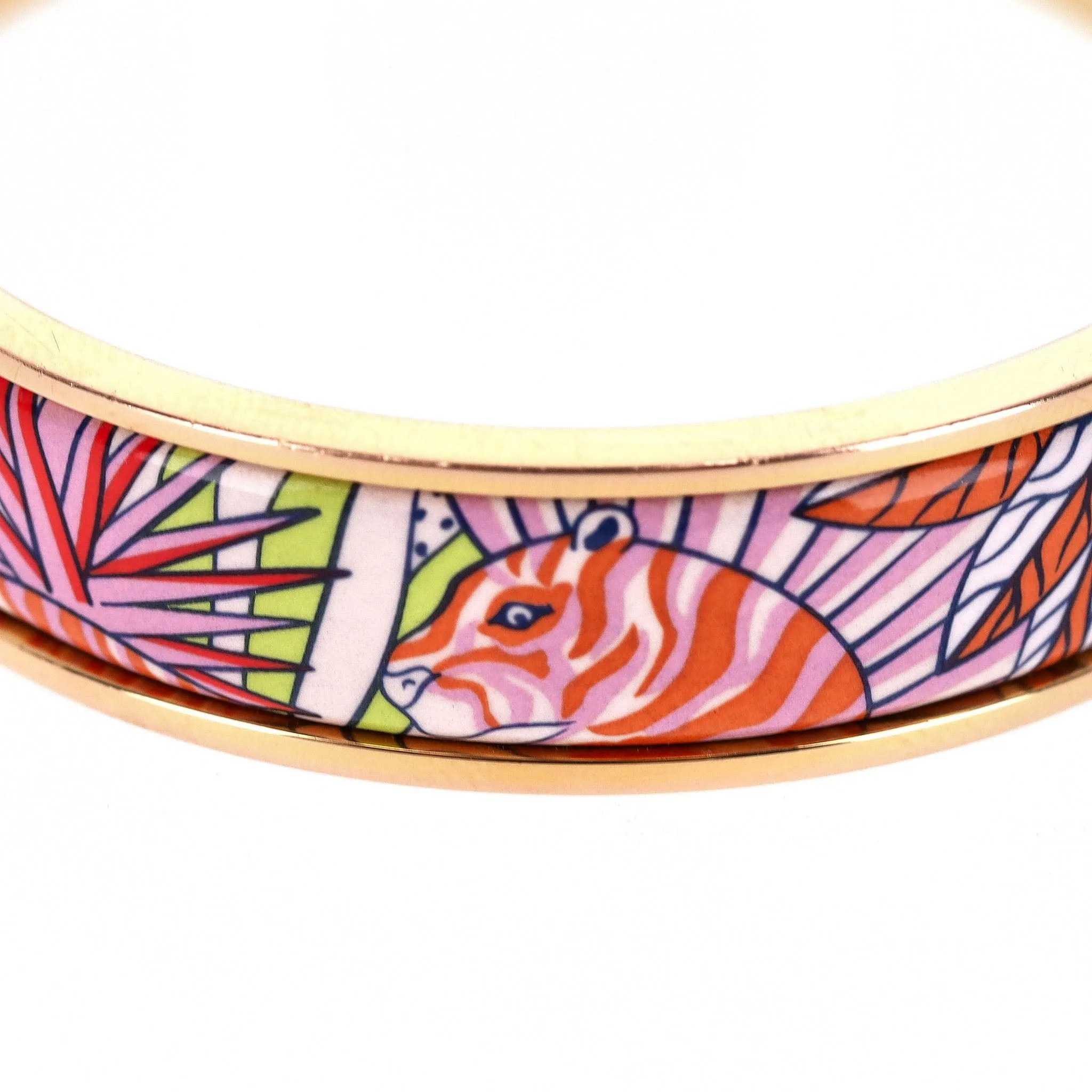Hermes Clic Clac H 18k Gold Plated Animaux Camoufles Bracelet
